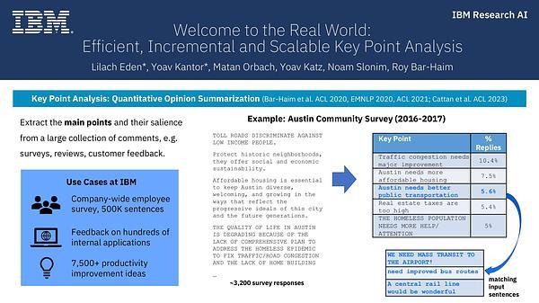 Welcome to the Real World: Efficient, Incremental and Scalable Key Point Analysis