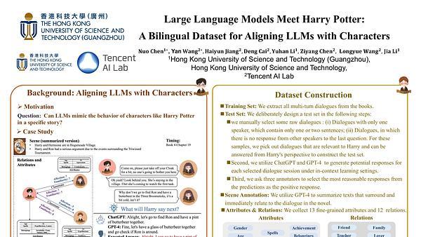 Large Language Models Meet Harry Potter: A Dataset for Aligning Dialogue Agents with Characters