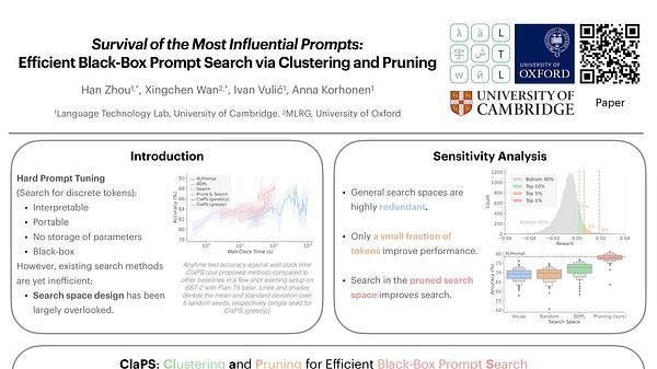 Survival of the Most Influential Prompts: Efficient Black-Box Prompt Search via Clustering and Pruning