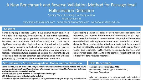 A New Benchmark and Reverse Validation Method for Passage-level Hallucination Detection