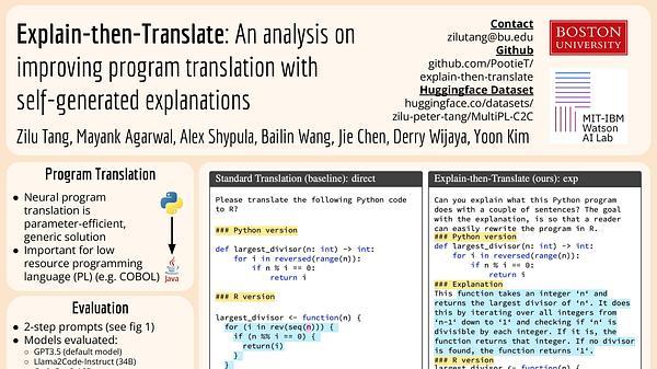 Explain-then-translate: an analysis on improving program translation with self-generated explanations