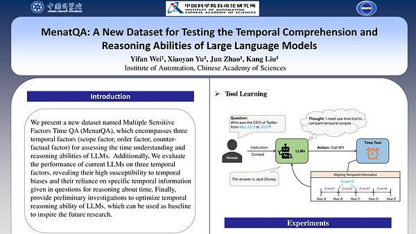 MenatQA: A New Dataset for Testing the Temporal Comprehension and Reasoning Abilities of Large Language Models