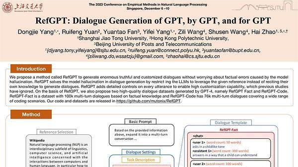 RefGPT: Dialogue Generation of GPT, by GPT, and for GPT