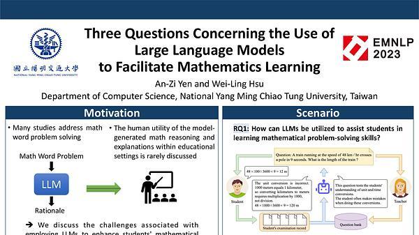 Three Questions Concerning the Use of Large Language Models to Facilitate Mathematics Learning