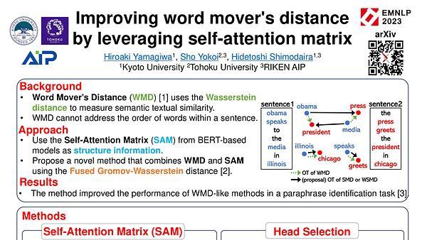 Improving word mover's distance by leveraging self-attention matrix