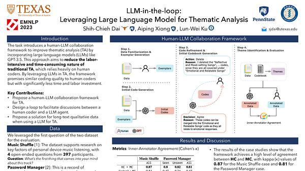 LLM-in-the-loop: Leveraging Large Language Model for Thematic Analysis