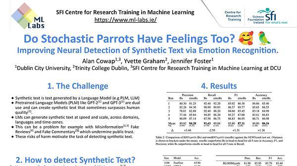 Do Stochastic Parrots have Feelings Too? Improving Neural Detection of Synthetic Text via Emotion Recognition