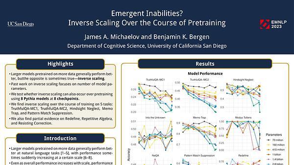 Emergent Inabilities? Inverse Scaling Over the Course of Pretraining