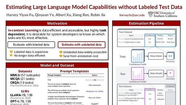 Estimating Large Language Model Capabilities without Labeled Test Data