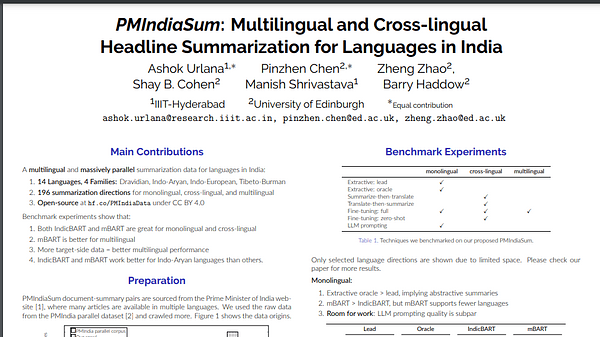 PMIndiaSum: Multilingual and Cross-lingual Headline Summarization for Languages in India | VIDEO