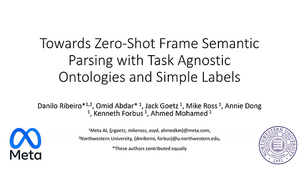 Towards Zero-Shot Frame Semantic Parsing with Task Agnostic Ontologies and Simple Labels