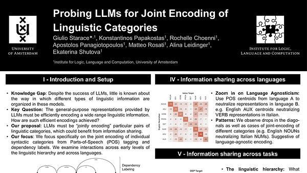 Probing LLMs for Joint Encoding of Linguistic Categories