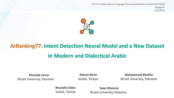 ArBanking77: Intent Detection Neural Model and a New Dataset in Modern and Dialectical Arabic