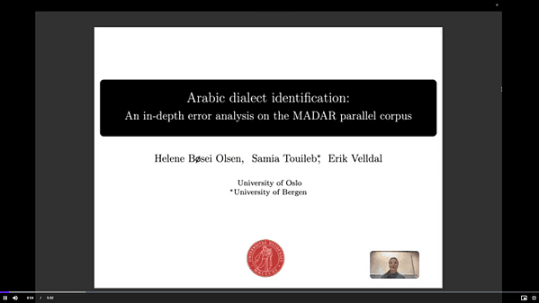 Arabic dialect identification: An in-depth error analysis on the MADAR parallel corpus | VIDEO