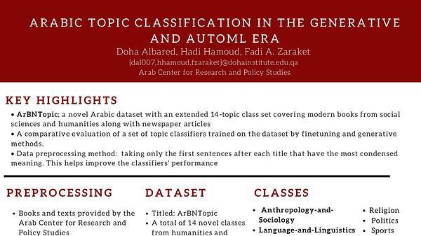 Arabic Topic Classification in the Generative and AutoML Era