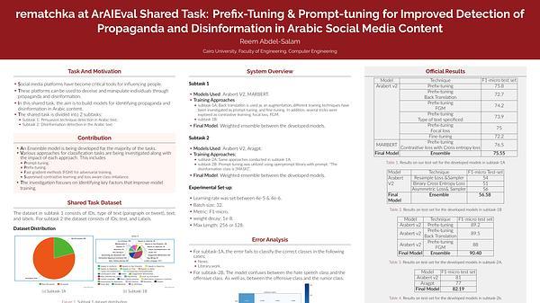 rematchka at ArAIEval Shared Task: Prefix-Tuning & Prompt-tuning for Improved Detection of Propaganda and Disinformation in Arabic Social Media Content