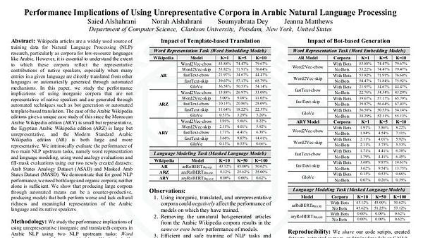 Performance Implications of Using Unrepresentative Corpora in Arabic Natural Language Processing