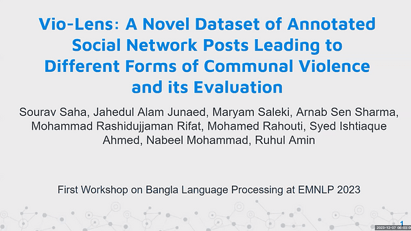 Vio-Lens: A Novel Dataset of Annotated Social Network Posts Leading to Different Forms of Communal Violence and its Evaluation