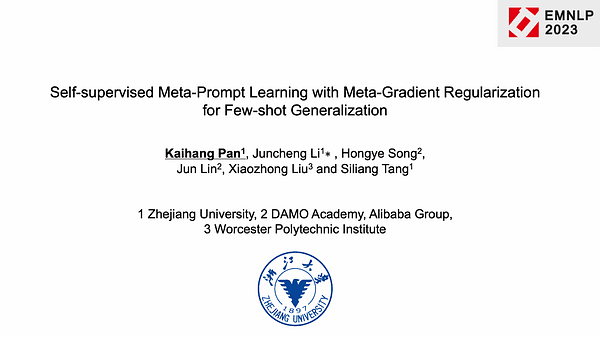 Self-supervised Meta-Prompt Learning with Meta-Gradient Regularization for Few-shot Generalization