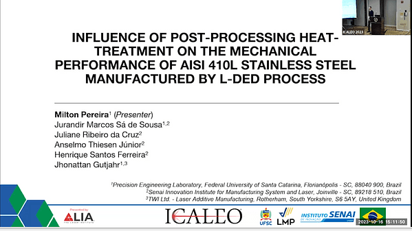 Influence of Post-processing Heat-Treatment on the Mechanical Performance of Aisi 410L Stainless Steel Manufactured by L-Ded Process