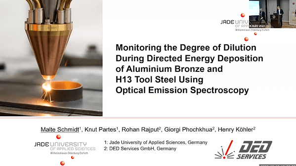 Monitoring the Degree of Dilution During Directed Energy Deposition of Aluminium Bronze and H13 Tool Steel Using Optical Emission Spectroscopy