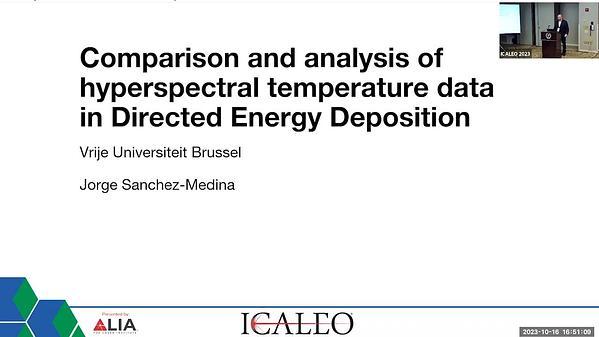 Comparison and Analysis of Hyperspectral Temperature Data in Directed Energy Deposition