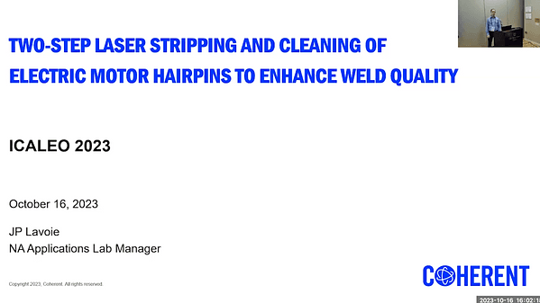 Novel Laser Stripping and Cleaning Approach to Enhance Laser Welding Quality of Electric Motor Hairpins