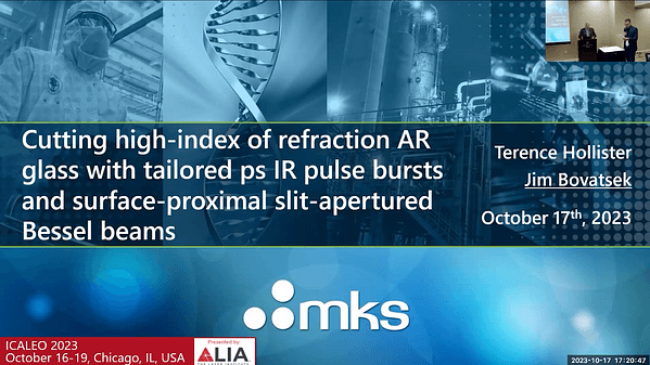 Cutting High-Index of Refraction AR Glass with Tailored ps IR Pulse Bursts and Surface-Proximal Slit-Apertured Bessel Beams