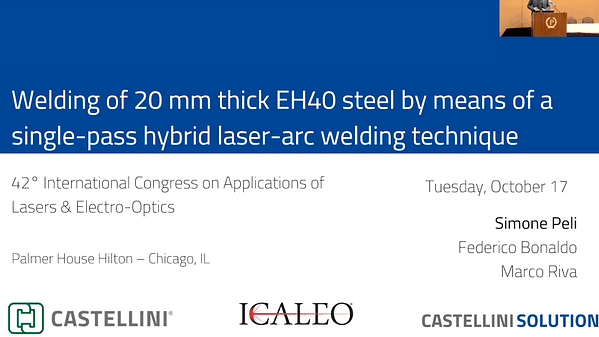 Welding of 20 MM Thick EH40 Steel by Means of a Single-Pass Hybrid Laser-Arc Welding Technique.