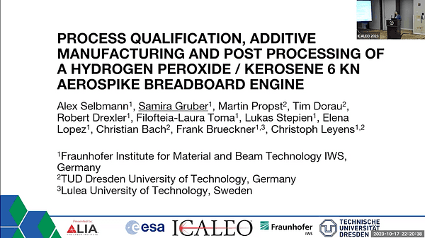 Process Qualification, Additive Manufacturing, and Post Processing of a Hydrogen Peroxide / Kerosene Aerospike Breadboard Engine