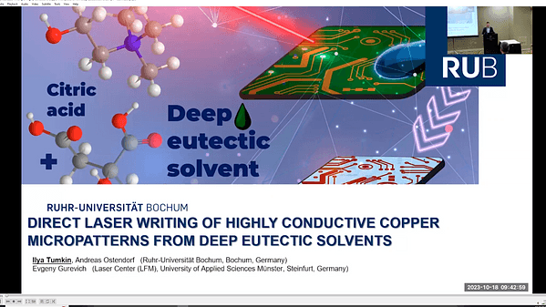 Direct Laser Writing of Highly Conductive Copper Micropatterns from Deep Eutectic Solvents