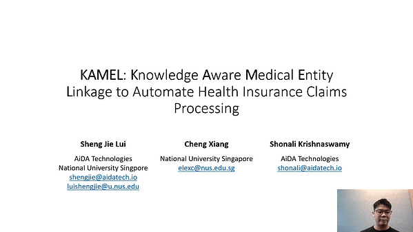 KAMEL: Knowledge Aware Medical Entity Linkage to Automate Health Insurance Claims Processing