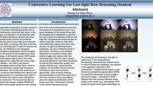 Contrastive Learning for Low-Light Raw Denoising (Student Abstract)