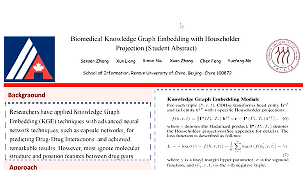 Biomedical Knowledge Graph Embedding with Householder Projection (Student Abstract)