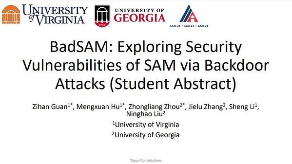 BadSAM: Exploring Security Vulnerabilities of SAM via Backdoor Attacks (Student Abstract)