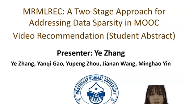 MRMLREC: A Two-Stage Approach for Addressing Data Sparsity in MOOC Video Recommendation (Student Abstract)