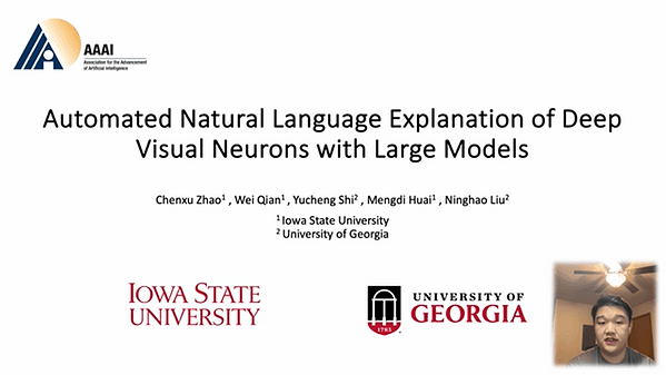 Automated Natural Language Explanation of Deep Visual Neurons with Large Models (Student Abstract) | VIDEO