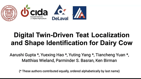 Digital Twin-Driven Teat Localization and Shape Identification for Dairy Cow (Student Abstract)