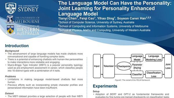 The Language Model Can Have the Personality: Joint Learning for Personality Enhanced Language Model (Student Abstract)