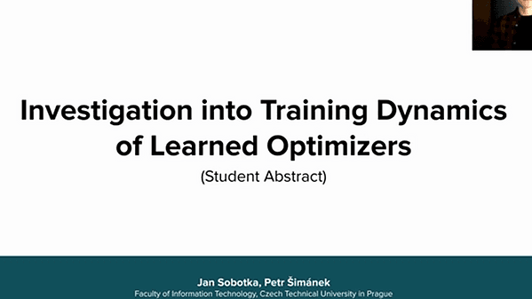 Investigation into Training Dynamics of Learned Optimizers (Student Abstract) | VIDEO