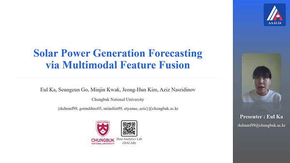 Solar Power Generation Forecasting via Multimodal Feature Fusion (Student Abstract) | VIDEO