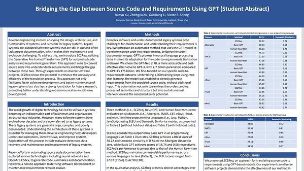Bridging the Gap between Source Code and Requirements Using GPT (Student Abstract)