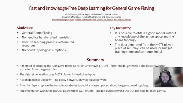 Fast and Knowledge-Free Deep Learning for General Game Playing (Student Abstract) | VIDEO