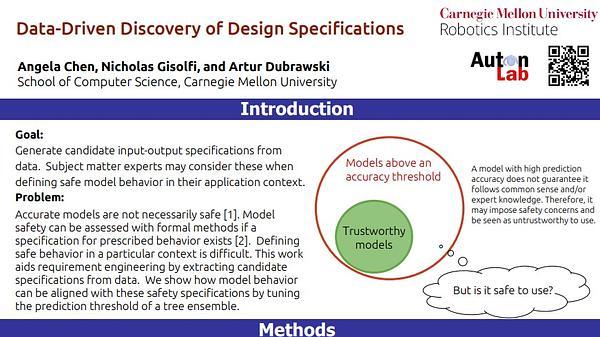 Data-Driven Discovery of Design Specifications (Student Abstract)