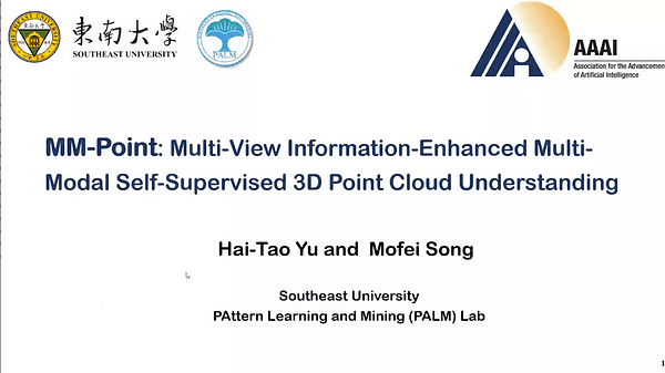 MM-Point: Multi-View Information-Enhanced Multi-Modal Self-Supervised 3D Point Cloud Understanding | VIDEO