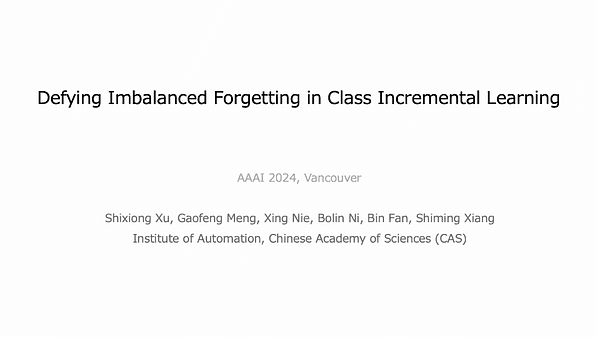 Defying Imbalanced Forgetting in Class Incremental Learning | VIDEO