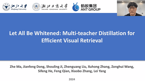 Let All Be Whitened: Multi-Teacher Distillation for Efficient Visual Retrieval | VIDEO