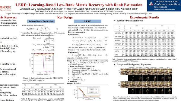 LERE: Learning-Based Low-Rank Matrix Recovery with Rank Estimation