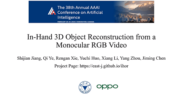 In-Hand 3D Object Reconstruction from a Monocular RGB Video