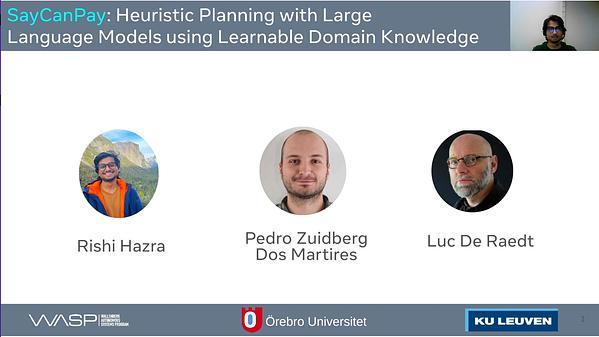 SayCanPay: Heuristic Planning with Large Language Models Using Learnable Domain Knowledge | VIDEO